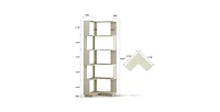 Flynama 6-Tier L-Shaped Corner Bookshelf, Anti-fall Baffle Hollow Back Home Storage Rack
