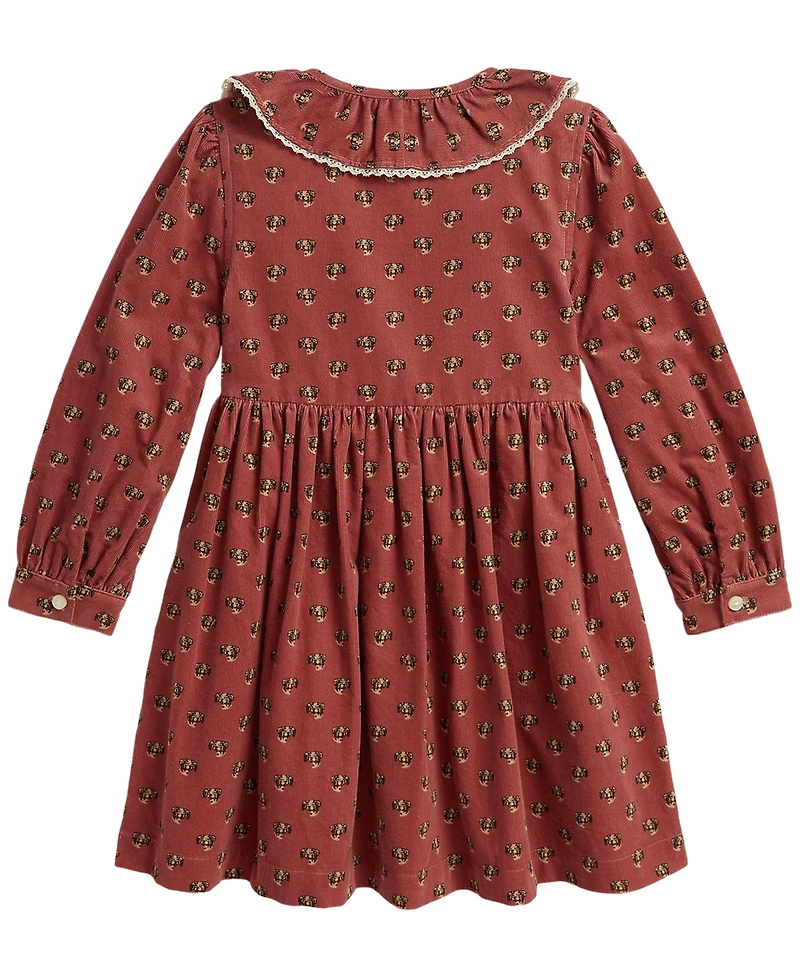 Polo Ralph Lauren Girls' 2T-6X Floral Cotton Corduroy Shirtdress