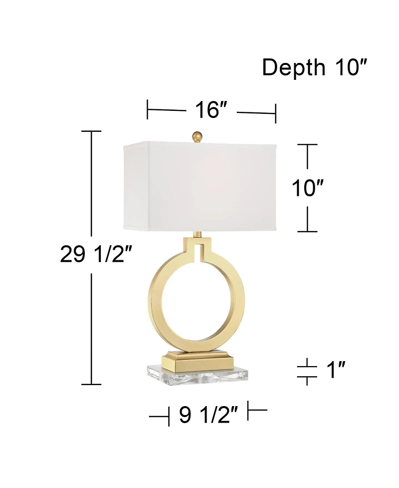 360 Lighting Lauren Modern Table Lamps Set of 2 with Clear Risers 28 1/2" Tall Usb Charging Port Rectangular Shade for Bedroom Living Room