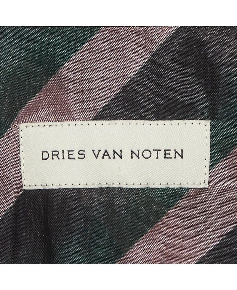 Pre-Owned Dries Van Noten Women's Oversized Diagonal Stripe Satin Shirt