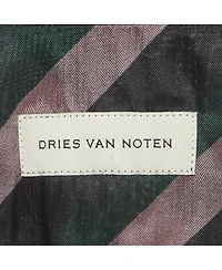 Pre-Owned Dries Van Noten Women's Oversized Diagonal Stripe Satin Shirt