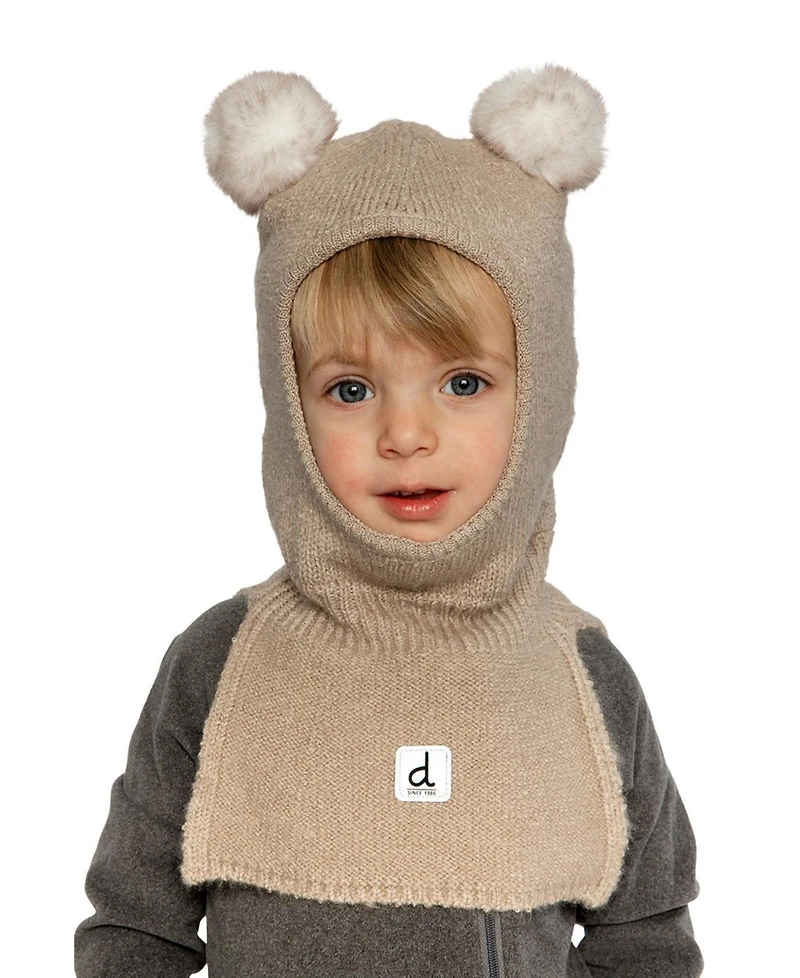 Deux par Deux Toddler Unisex (2-4) Knit Bear Balaclava