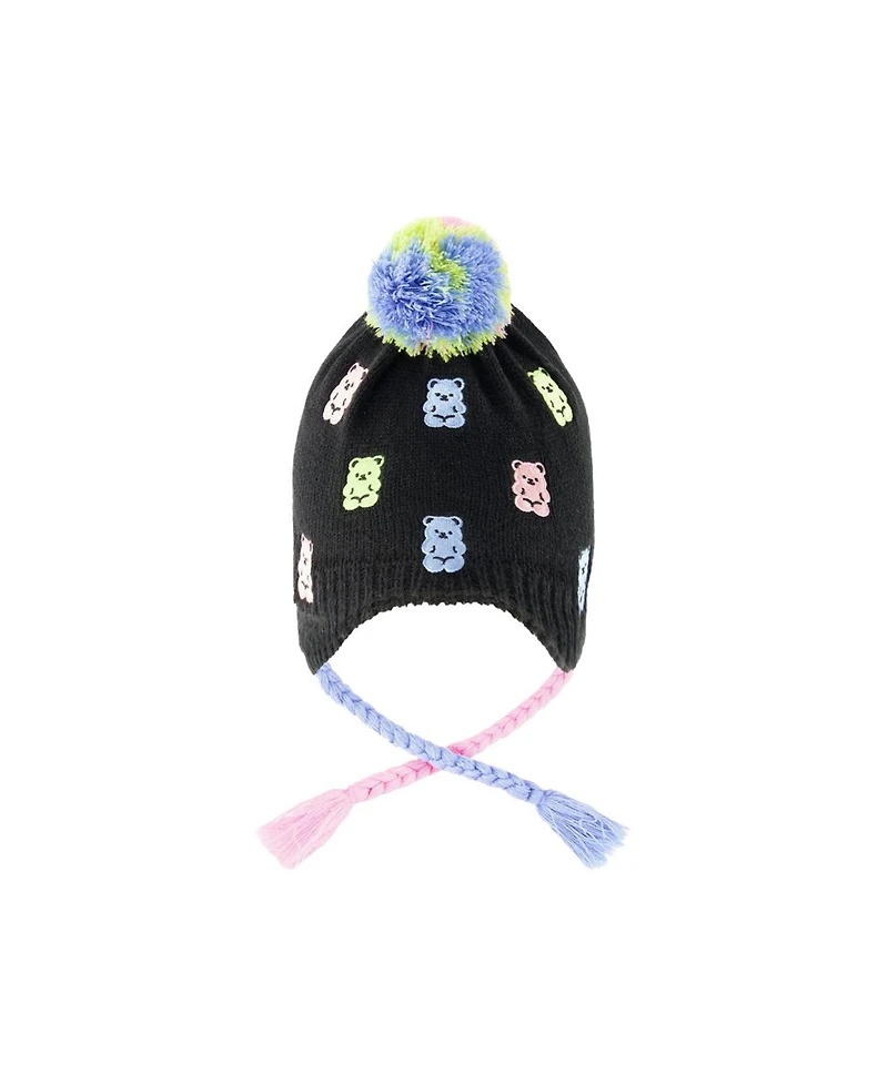Deux par Deux Toddler Girl 2-4Y Winter Peruvian Knit Hat with Pompom