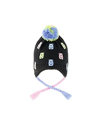 Deux par Deux Toddler Girl 2-4Y Winter Peruvian Knit Hat with Pompom