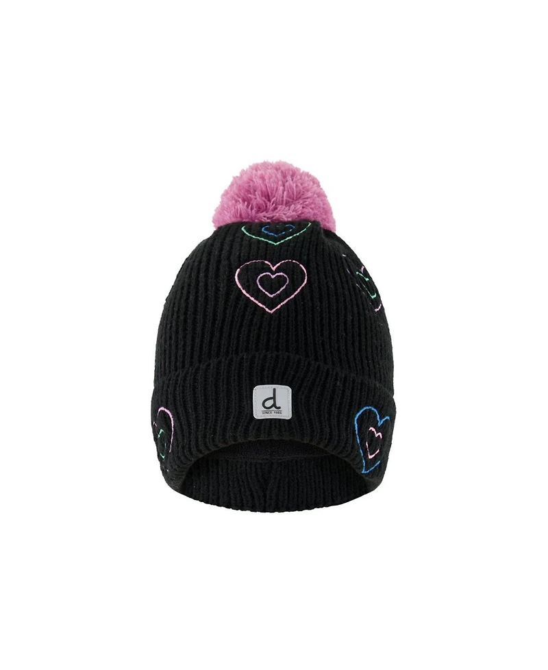 Deux par Deux Little and Big Girl's (5-14) Winter with Pompom Knit Hat