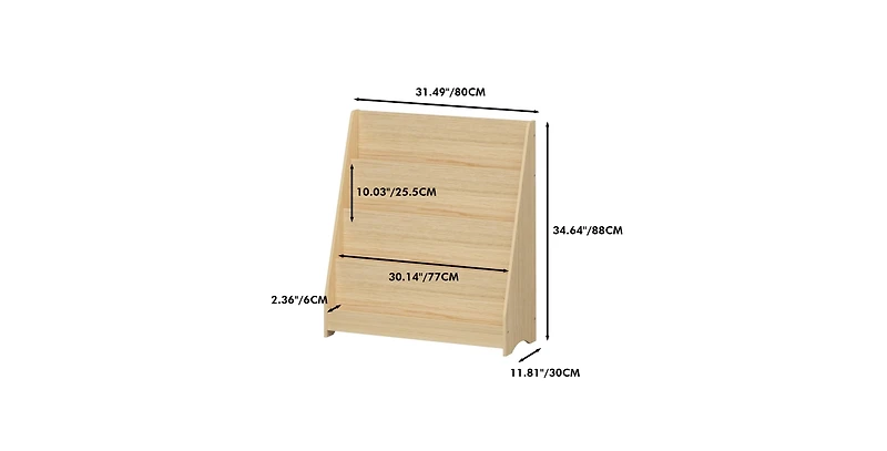 flynama 4-Tier Kids Bookshelf Display Shelf for Bedroom and Playroom