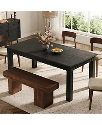 Tribesigns 63-Inch Solid Wood Dining Table for 6, Farmhouse Kitchen Table, Rectangular Dinner Room, Living Room