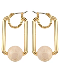 Guess Gold-Tone Serpentine Stone Drop Earrings