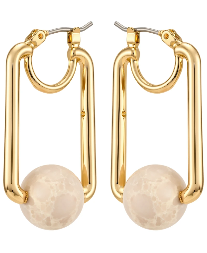 Guess Gold-Tone Serpentine Stone Drop Earrings