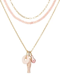 Guess Gold-Tone Layered Multi-Chain Pendant Necklace