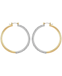Guess Gold-Tone Crystal Stone Hoop Earrings