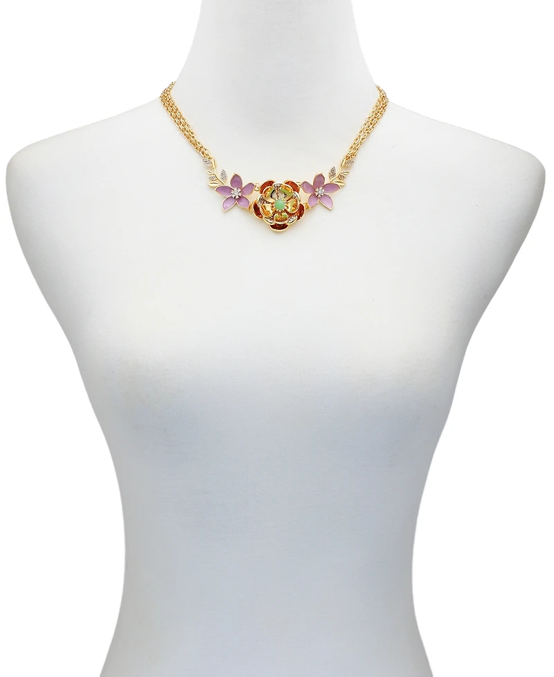 Guess Gold-Tone Multi-Color Stone Statement Necklace