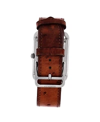 Pre-Owned HERMES Cape Cod Automatic Watch in Stainless Steel and Ostrich 29mm