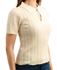 Bcx Women's Pull-On Polo Collar Sweater