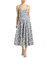 Derek Lam 10 Crosby Women's Adair Printed Cotton Double Strap Midi Dress