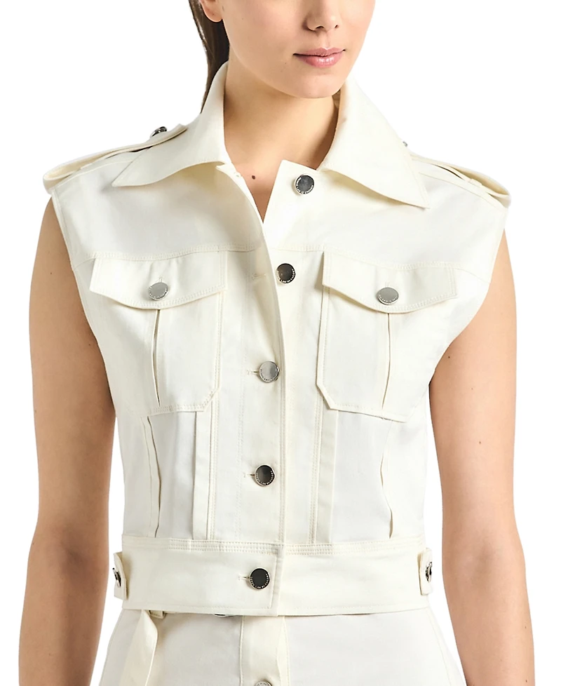 Derek Lam 10 Crosby Women's Illiana Stretch Twill Utility Vest