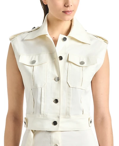 Derek Lam 10 Crosby Women's Illiana Stretch Twill Utility Vest
