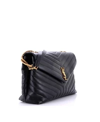 Pre-Owned Saint Laurent Large Loulou Shoulder Bag Matelasse Chevron Leather