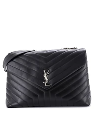 Pre-Owned Saint Laurent Large Loulou Shoulder Bag Matelasse Chevron Leather