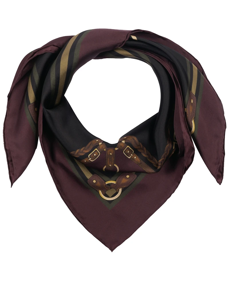Lauren Ralph Lauren Belting Logo Crest Square Scarf