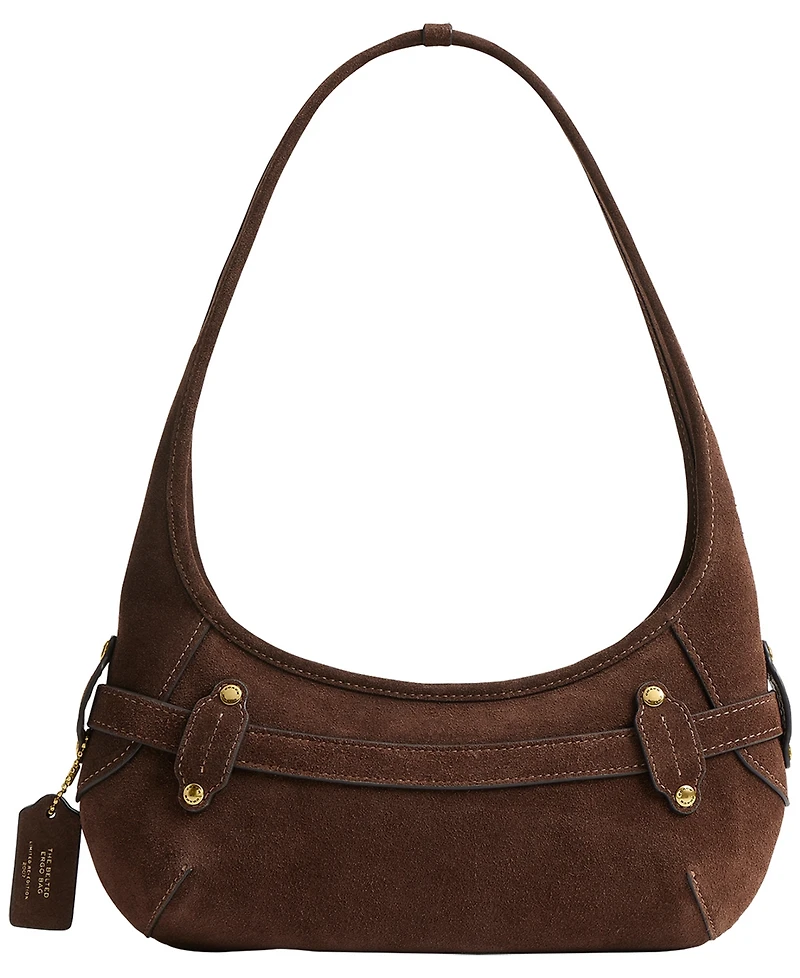 Coach Belted Ergo Suede Small Shoulder Handbag