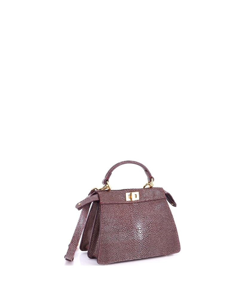 Pre-Owned Fendi Petite Peekaboo ISeeU Bag Stingray and Leather