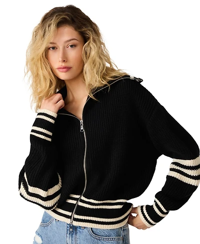 Steve Madden Women's Dara Zip-Front Sweater