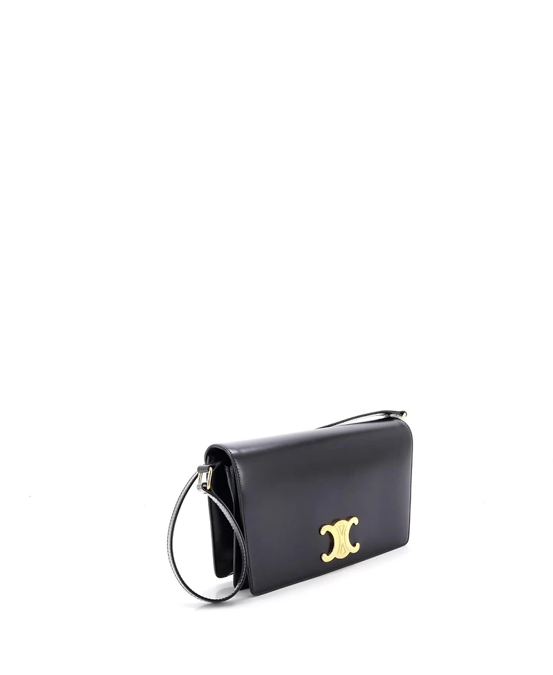 Pre-Owned Celine Trapeze Triomphe Shoulder Bag Smooth Calfskin
