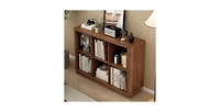 flynama 40 Inch Wide 6-Cube Curved Edge Low Horizontal Farmhouse Bookcase