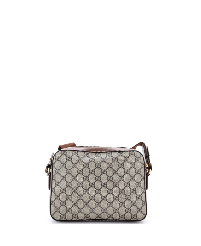 Pre-Owned Gucci Interlocking G Patch Messenger Camera Bag Gg Coated Canvas