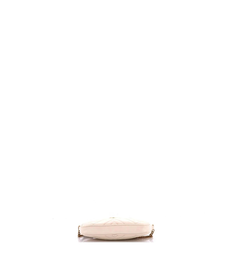 Pre-Owned Gucci Mini Gg Marmont Chain Crossbody Bag Matelasse Leather