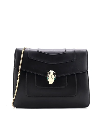 Pre-Owned Bvlgari Medium Serpenti Forever Square Shoulder Bag Leather
