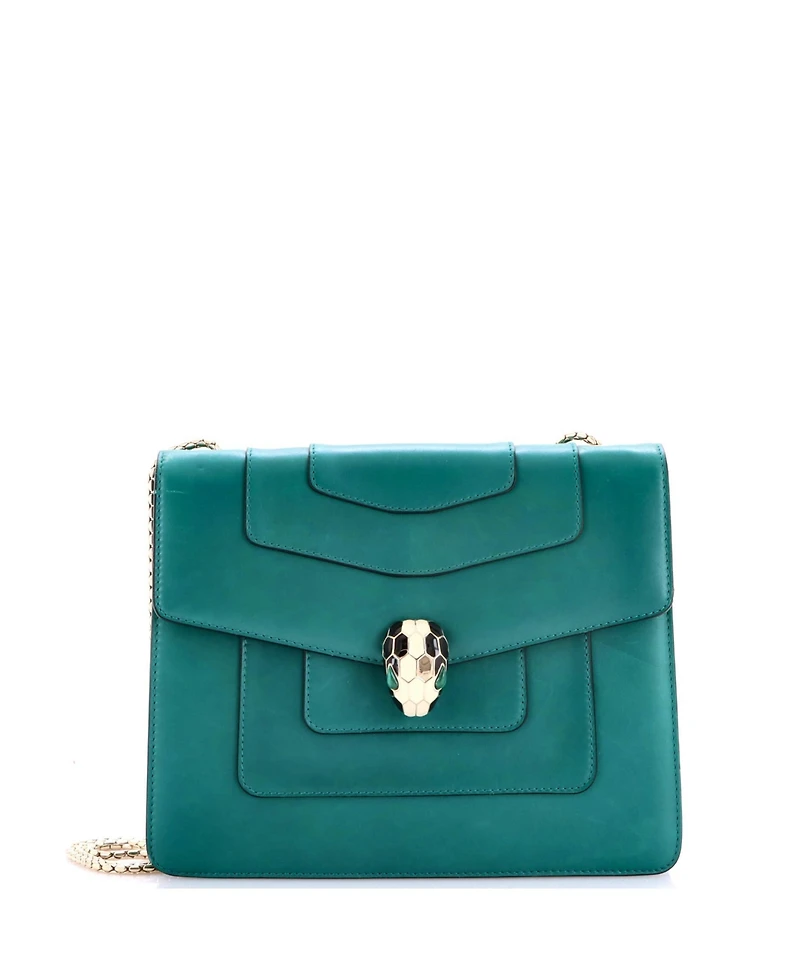 Pre-Owned Bvlgari Medium Serpenti Forever Square Shoulder Bag Leather