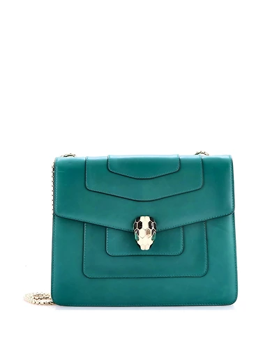 Pre-Owned Bvlgari Medium Serpenti Forever Square Shoulder Bag Leather