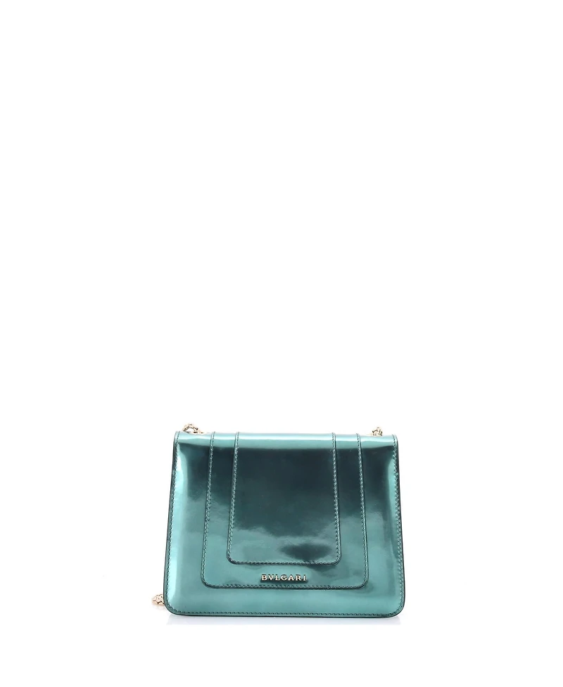 Pre-Owned Bvlgari Small Serpenti Forever Square Shoulder Bag Metallic Leather