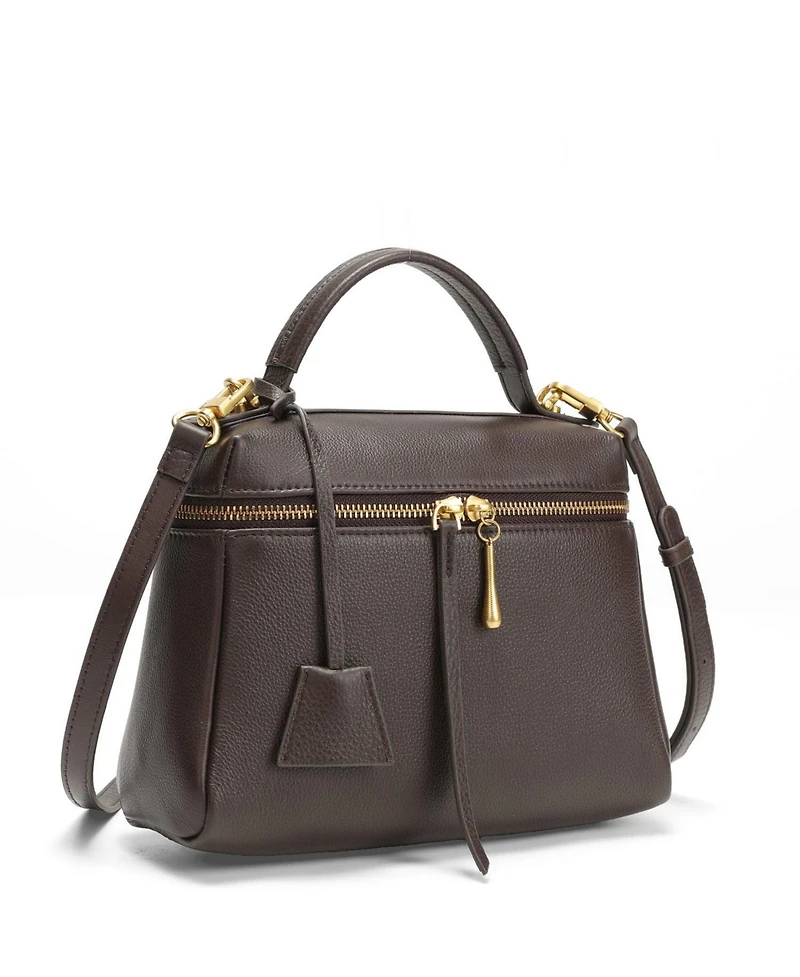 Susu Avery Pebble Leather Camera Bag Structured Crossbody Purse with Wide Strap