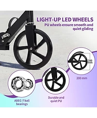 homfan 32.3x4.7x12 Kids Folding Scooter with Big Wheels, Adjustable Handlebar, Lightweight Aluminum Frame, for Outdoor Riding