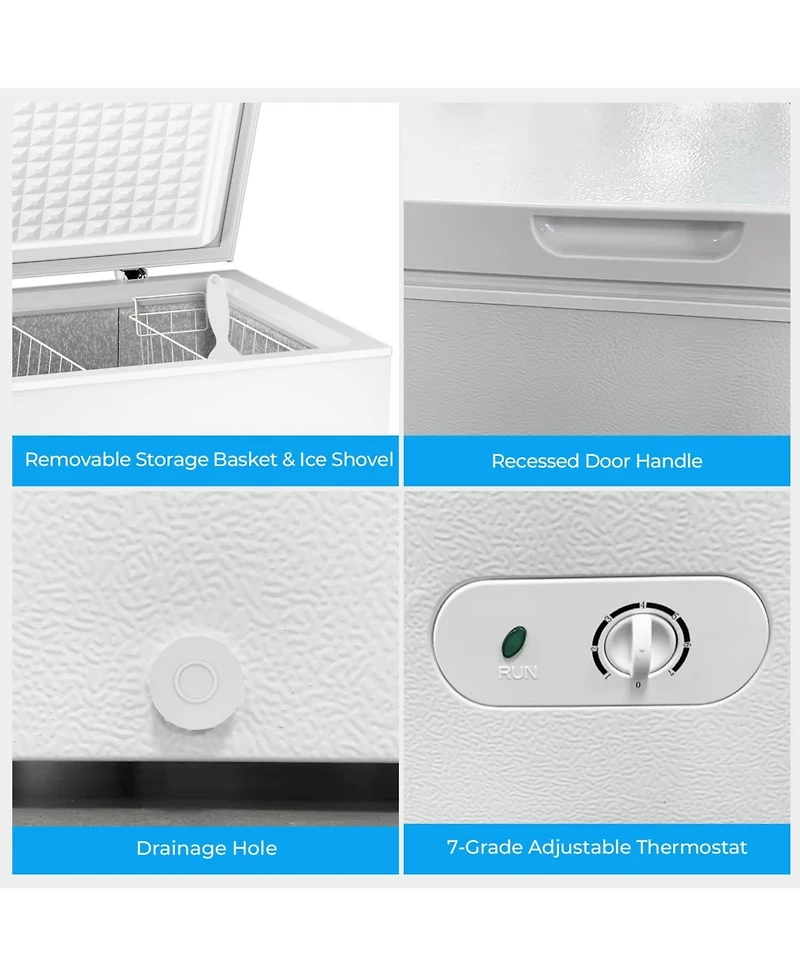 Cowsar 10.0 Cu.Ft Chest Freezer with 3 Baskets