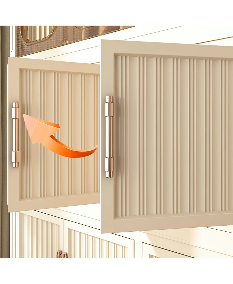 Viyet 77" Tall Portable Wardrobe - 17-Cube Modular Closet Organizer with Hanging Rod