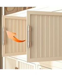Viyet 77" Tall Portable Wardrobe - 17-Cube Modular Closet Organizer with Hanging Rod