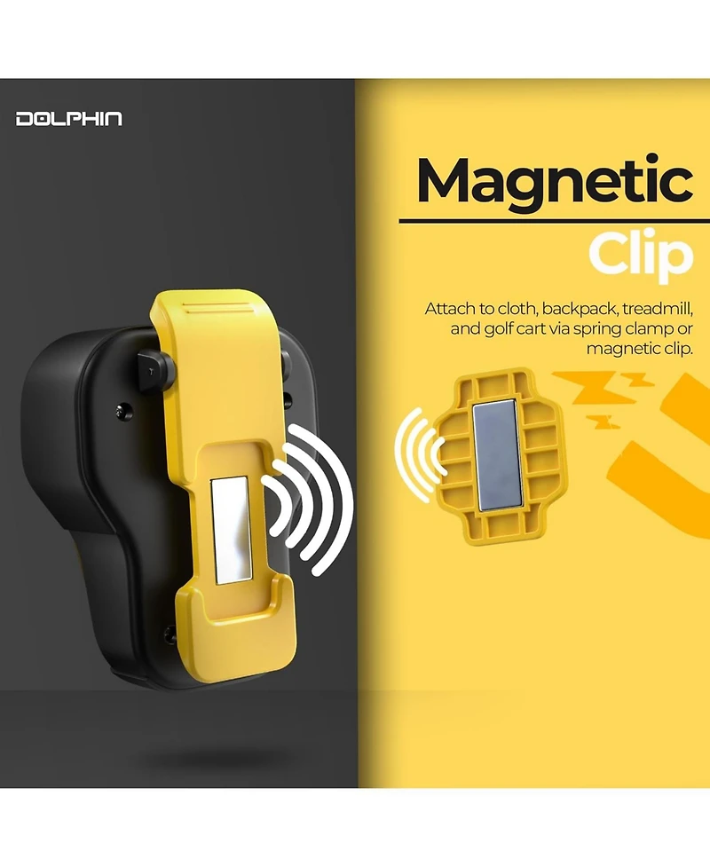 Dolphin Audio Clp-10 Magnetic Clip-On Mini Bluetooth Speaker with Built-in Mic for Hands-Free Use