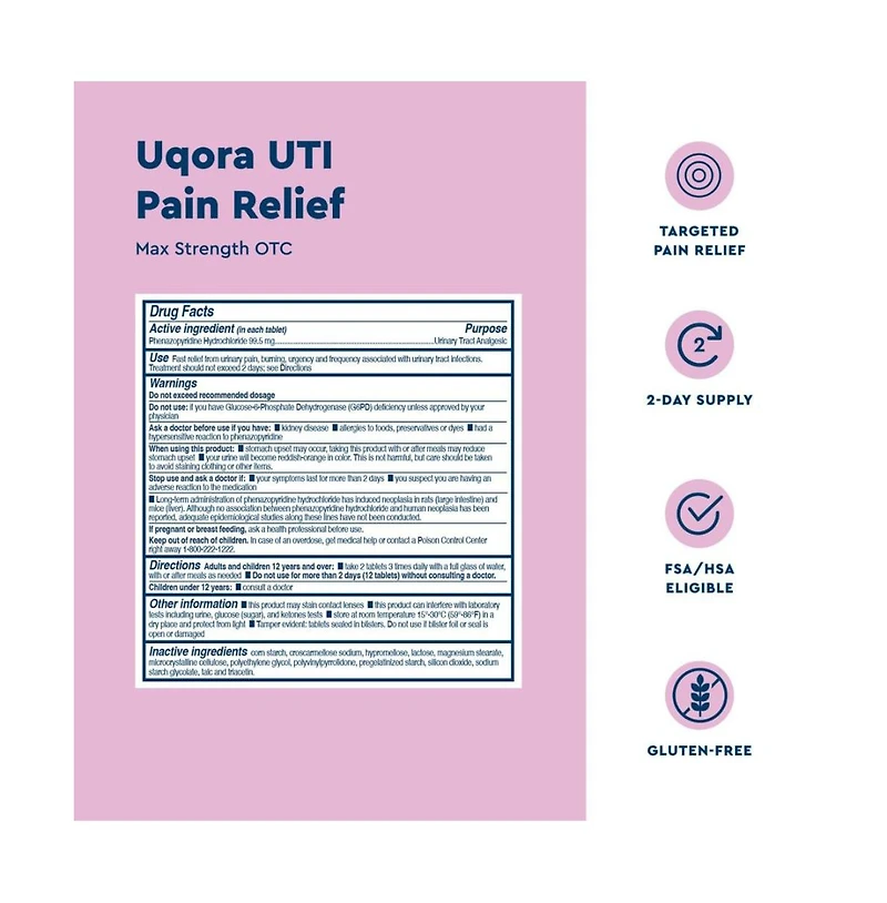 Uqora Uti Pain Relief Max Strength