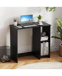Costway 31.5" Small Computer Desk Home Office Study Writing Desk with 2 Compartments