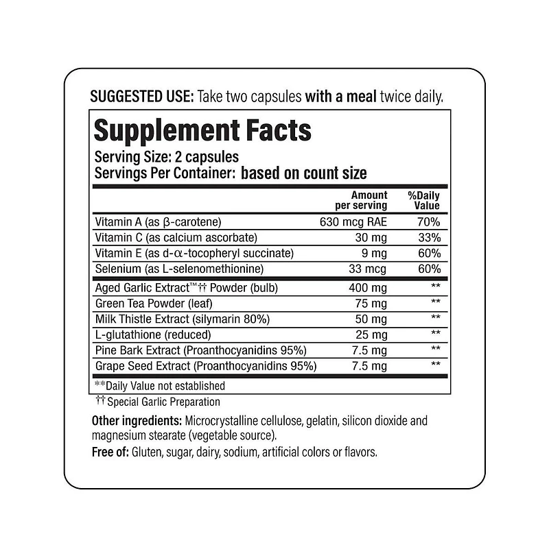 Kyolic Aged Garlic Extract Formula 105, Detox and Anti-Aging, 100 Capsules