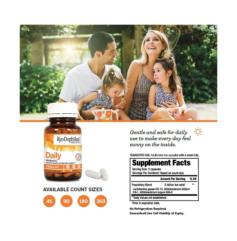 Kyo-Dophilus Daily Probiotic, Immune health and digestive support