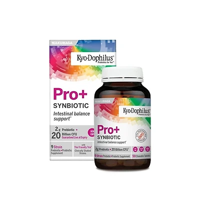 Kyo-Dophilus Pro+ Synbiotic, Intestinal Balance Support, 50 chewable tablets