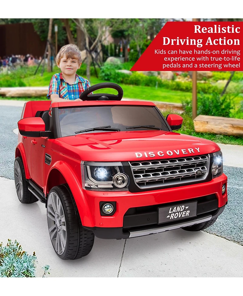 homfan Licensed Land Rover 12V Electric Ride-On Car for Kids Ages 3-8 - 3 Adjustable Speeds, Led Lights, Spring Suspension, Remote Control