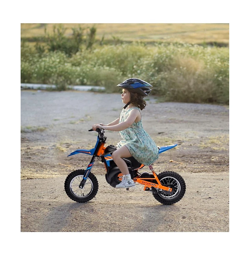 homfan 24V 9ah Kids Ride on Motorcycle,13.6MPH Fast Speed Electric Battery-Powered Off-Road Motocross with 250W Strong Motor, Chain-Driven