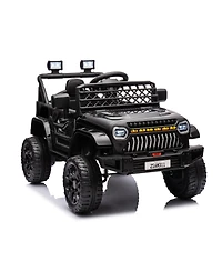 homfan Ride On Truck, Battery Powered Electric Toy for Kids with 2.4G Remote Control, 4-Wheel Spring Suspension, Led Lights, Music