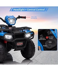 homfan 12v Electric Kids Ride On Atv, Battery Powered 4 Wheeler Car with Led Lights for Toddlers Ages 2.5 to 6 Years